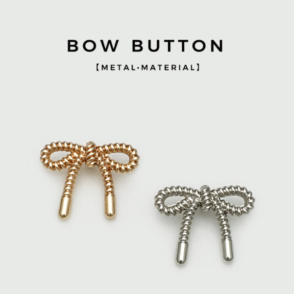 15-22.5mm Gold & Silver 3D Hollow Bow Metal Buttons 20pcs - Image 2