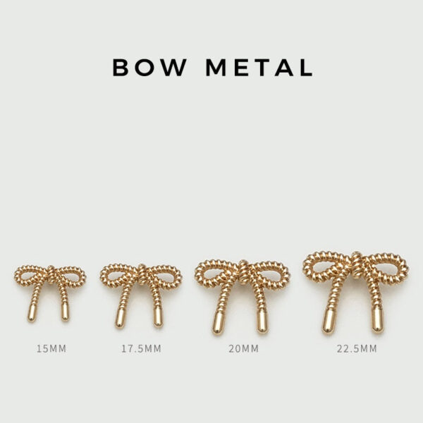 15-22.5mm Gold & Silver 3D Hollow Bow Metal Buttons 20pcs - Image 4