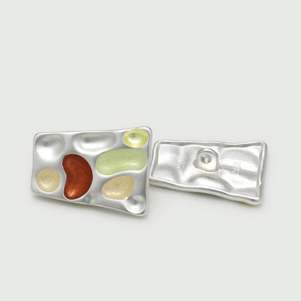 24mm Concave Irregular Trapezoidal Metal Buttons for Coats 12pcs - Image 4