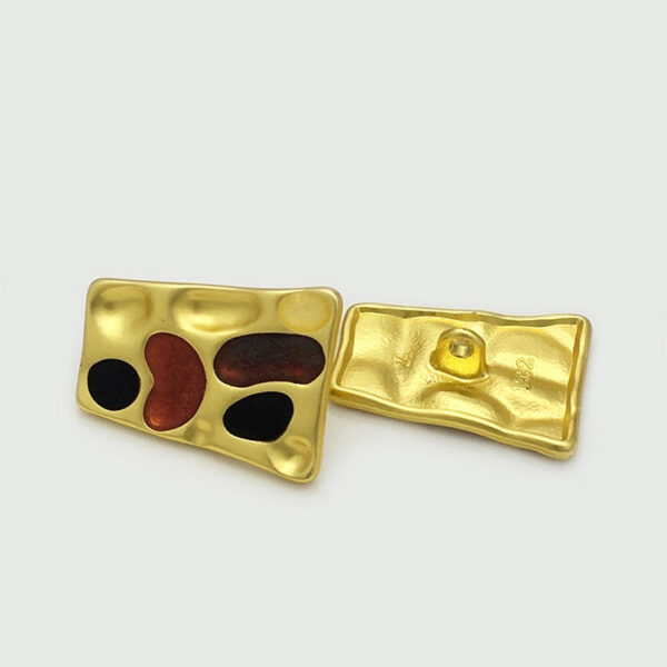 24mm Concave Irregular Trapezoidal Metal Buttons for Coats 12pcs - Image 5