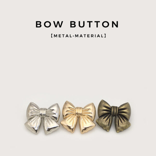 15-25mm Vintage Bronze Bow-Shaped Metal Decorative Buttons 20pcs - Image 2