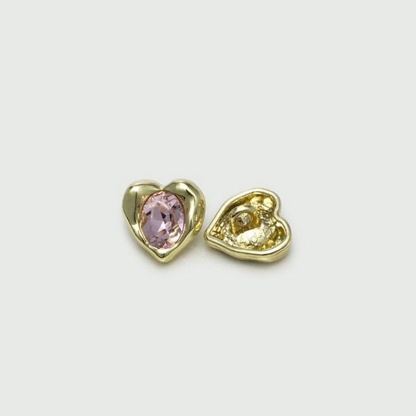 12mm Pink Metal Diamond Heart-Shaped Cuff Buttons for Knit Cardigans 20pcs - Image 5