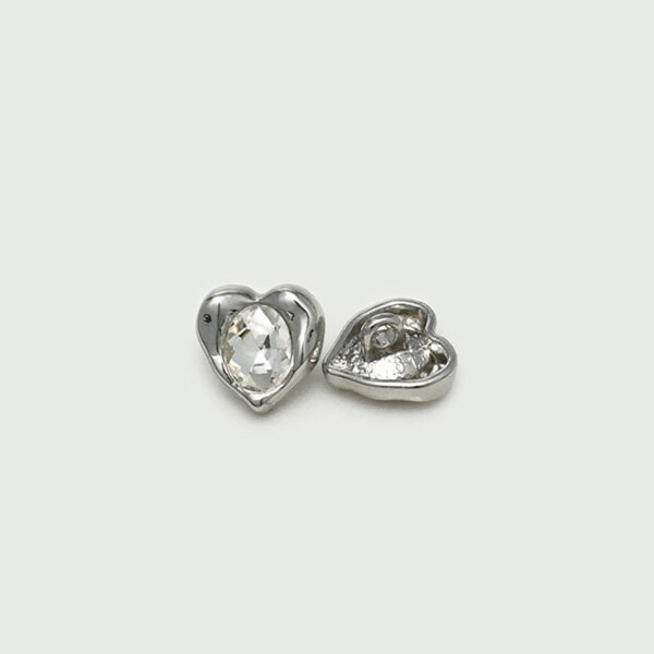 12mm Pink Metal Diamond Heart-Shaped Cuff Buttons for Knit Cardigans 20pcs - Image 7
