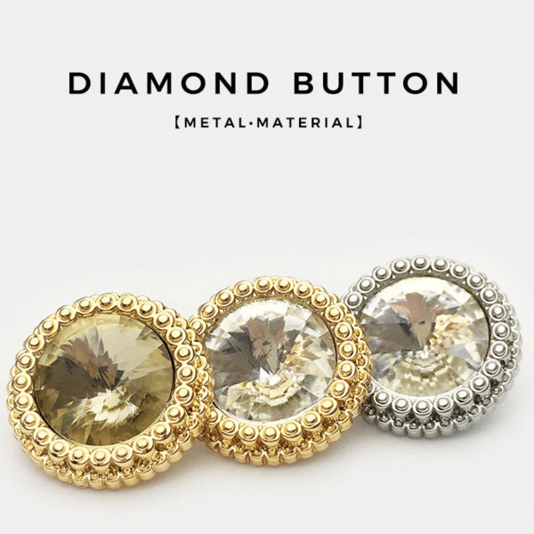11-20mm Diamond Crystal Embellished Metal Button for Shirt Cuff 12pcs - Image 2
