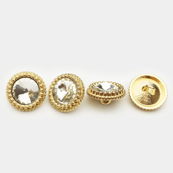 11-20mm Diamond Crystal Embellished Metal Button for Shirt Cuff 12pcs - Image 3