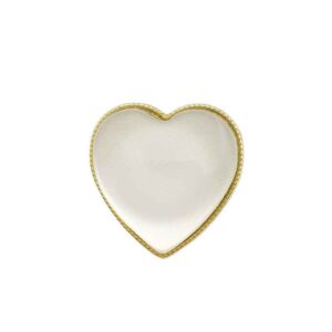 Cat's-Eye Opal Stone Heart-Shaped Metal Decorative Buttons 20pcs
