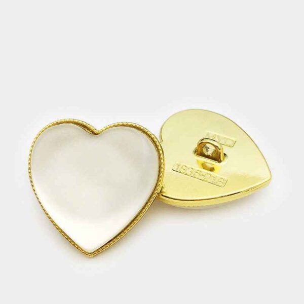 Cat's-Eye Opal Stone Heart-Shaped Metal Decorative Buttons 20pcs