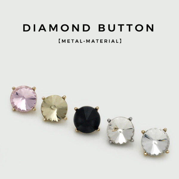 10mm Colored Crystal Metal Buttons with Concealed Holes 20pcs - Image 3