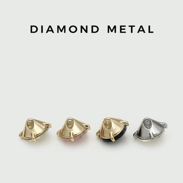 10mm Colored Crystal Metal Buttons with Concealed Holes 20pcs - Image 2