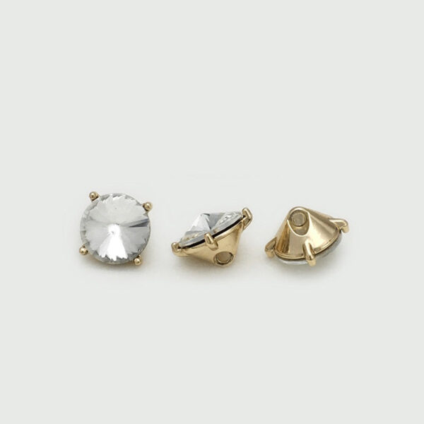 10mm Colored Crystal Metal Buttons with Concealed Holes 20pcs - Image 4