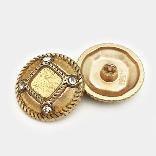 17.5-28mm Translucent Coat Metal Diamond Hand-Sewn Buttons 6pcs - Image 3