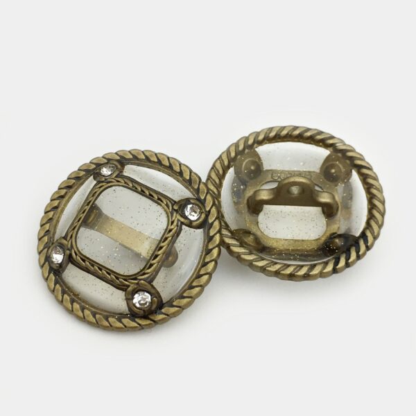 17.5-28mm Translucent Coat Metal Diamond Hand-Sewn Buttons 6pcs - Image 4
