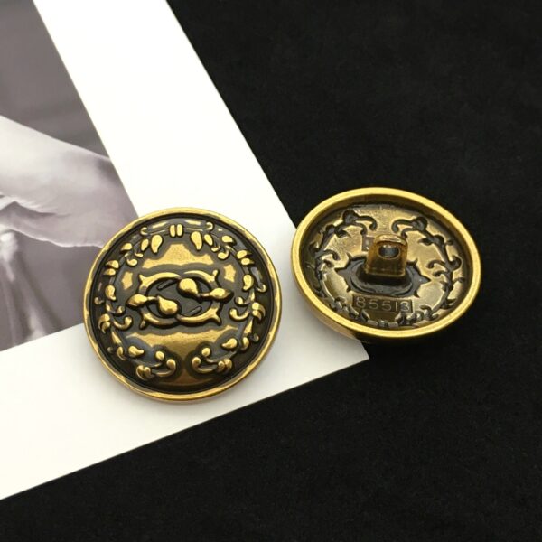 25mm Antique Gold/Black/Bronze Wreath Circular Metal Buttons 20pcs - Image 6