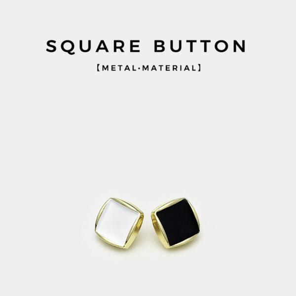 10mm Square Minimalist Gold Metal Cuff Sewing Buttons 30pcs - Image 2