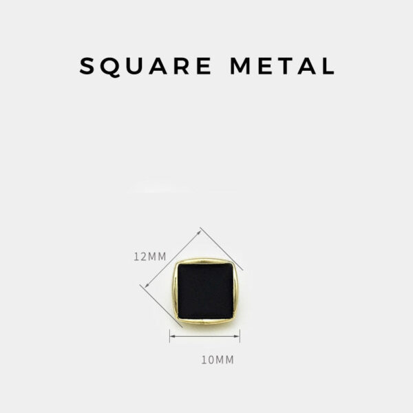 10mm Square Minimalist Gold Metal Cuff Sewing Buttons 30pcs - Image 3
