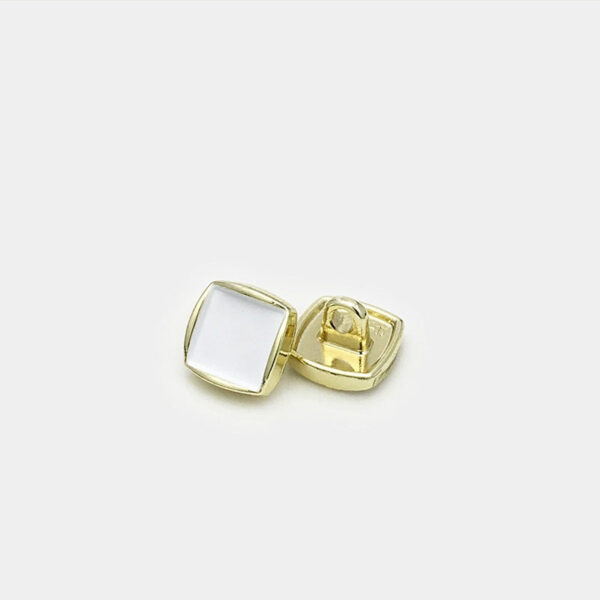 10mm Square Minimalist Gold Metal Cuff Sewing Buttons 30pcs - Image 5