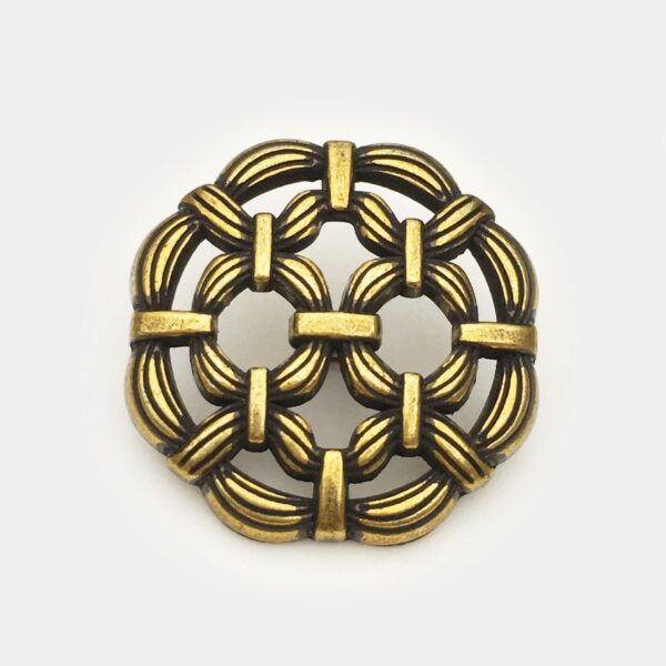 17.5/20/22.5mm Gold Bronze Hollow Metal Buttons with Shanks 20PCS - Image 4