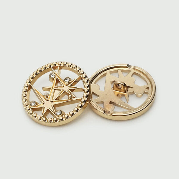 17.5/22.5mm Star Hollowed Hand Sewn Diamond Metal Buttons 20PCS - Image 3