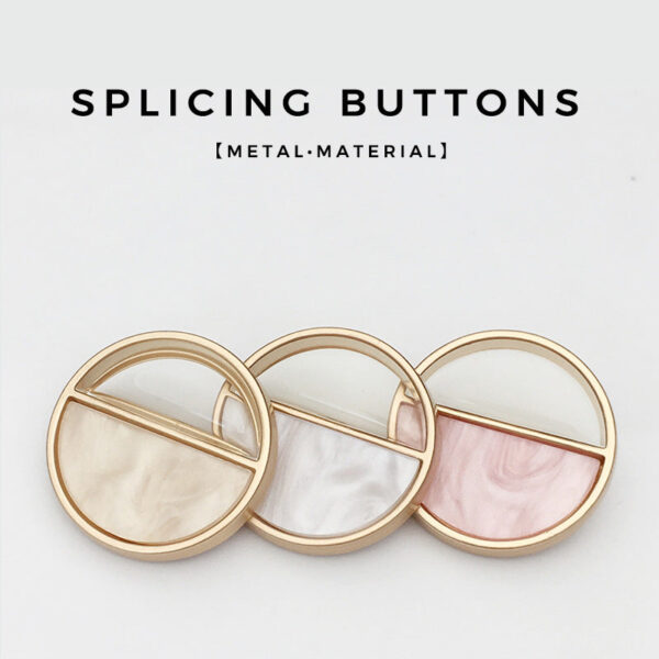 17.5 - 25mm Pink Round Resin Alloy Buttons with Shanks 12PCS