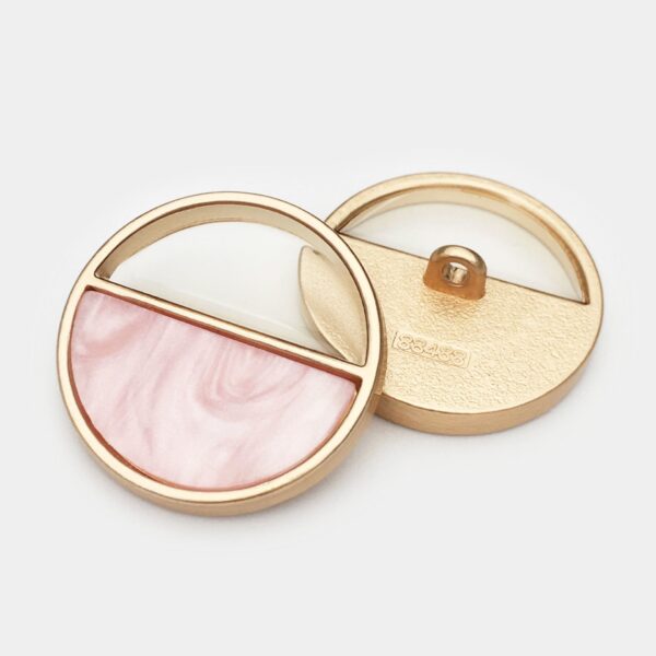 17.5 - 25mm Pink Round Resin Alloy Buttons with Shanks 12PCS - Image 3