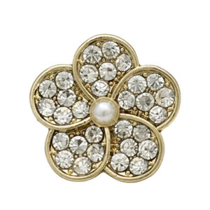 11.5/17.5/22.5mm Gold Silver Pearl Diamond Floral Metal Buttons 20PCS