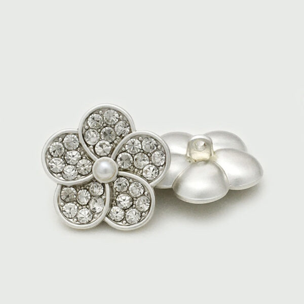 11.5/17.5/22.5mm Gold Silver Pearl Diamond Floral Metal Buttons 20PCS - Image 5