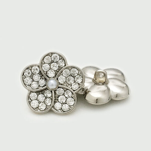 11.5/17.5/22.5mm Gold Silver Pearl Diamond Floral Metal Buttons 20PCS - Image 4