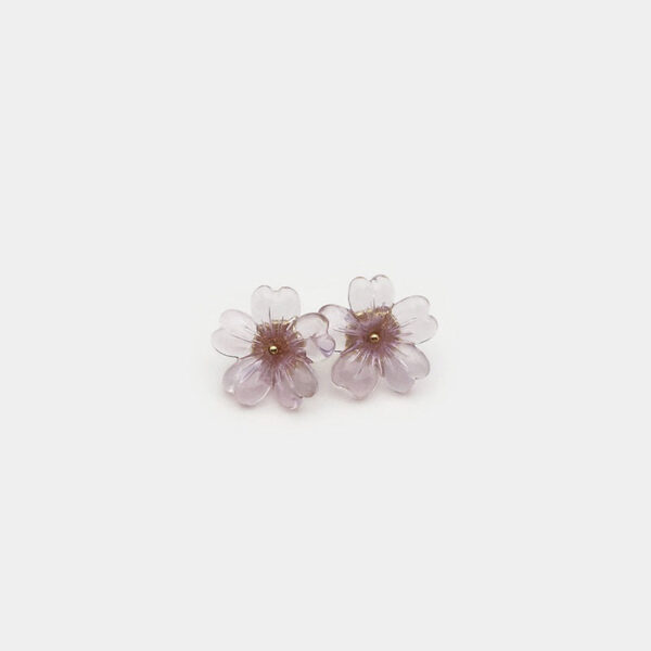 11mm Transparent White Purple Pink Floral Resin Shirt Buttons 12pcs - Image 5
