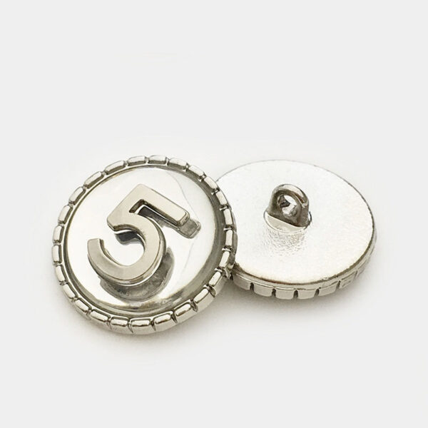 15-22.5mm Number 5 Gold Silver Circular Metal Shank Buttons 12pcs - Image 4