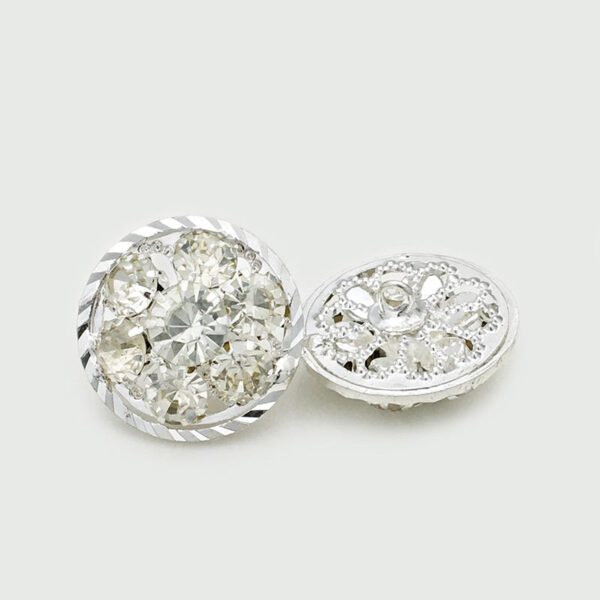 22mm Metal Circular Hollow Diamond Buttons for Coats and Suits 6pcs - Image 2