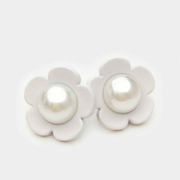 17.5/22.5mm Black White Floral Cat's-Eye Pearl Resin Buttons 20pcs