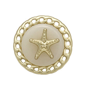 Gold Silver Circular Starfish Chain Hollow Metal Buttons 12pcs