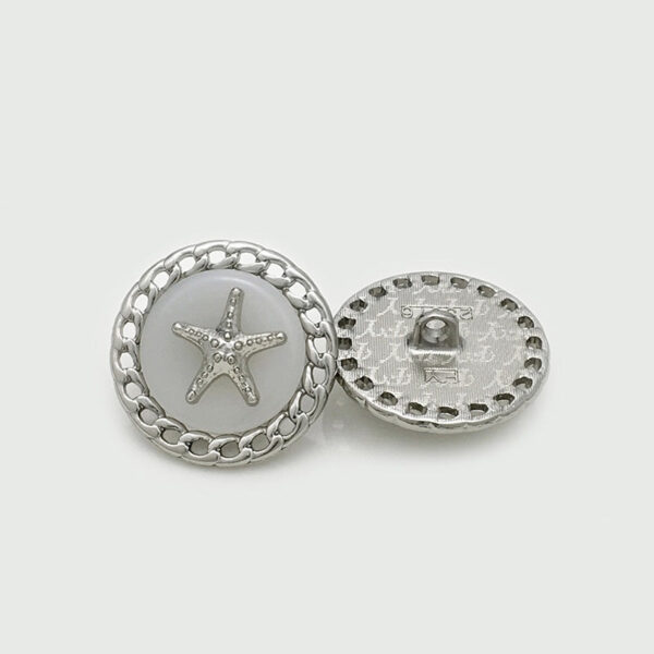 Gold Silver Circular Starfish Chain Hollow Metal Buttons 12pcs - Image 5