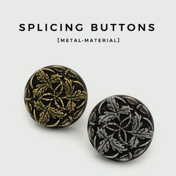 16/21mm Branch Flower Antique Gold Silver Round Resin Metal Buttons 20pcs - Image 2