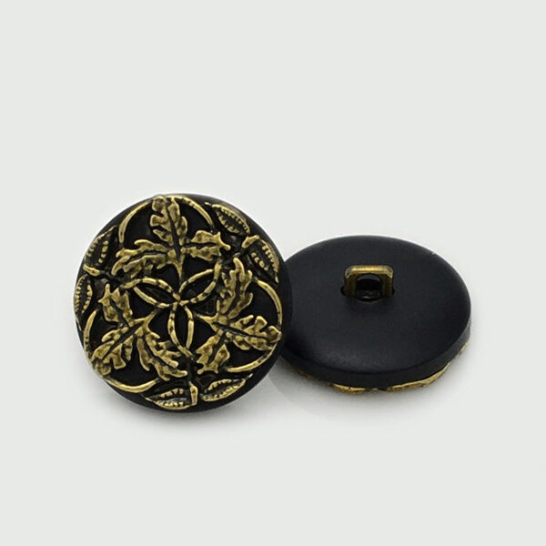 16/21mm Branch Flower Antique Gold Silver Round Resin Metal Buttons 20pcs - Image 4