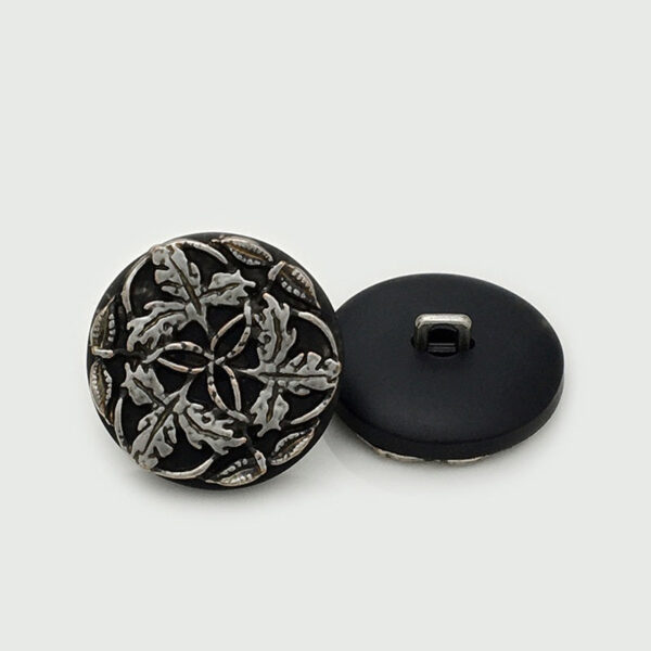 16/21mm Branch Flower Antique Gold Silver Round Resin Metal Buttons 20pcs - Image 5