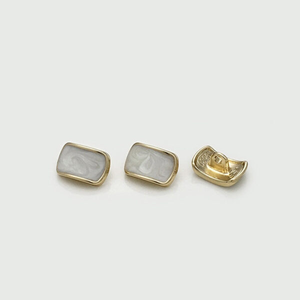 9x12mm Rectangular Gold Metal Oil Spotted Shirt Buttons 30PCS - Image 4