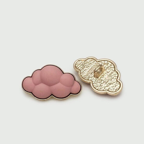17/23mm White Pink Cloud Shaped Metal Buttons with Shanks 20pcs - Image 5