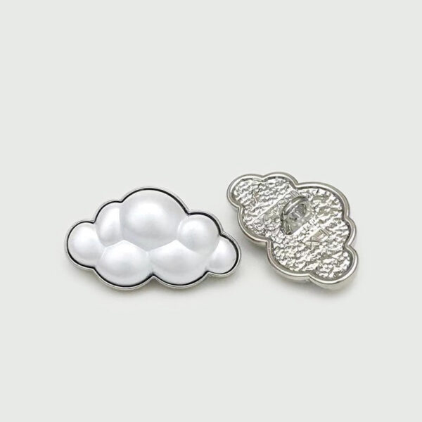 17/23mm White Pink Cloud Shaped Metal Buttons with Shanks 20pcs - Image 6