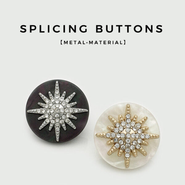 17.5-25mm Round Star-Shaped Metal-Resin Buttons 12PCS - Image 2