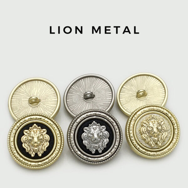 16/19/24mm British Style Round Metal Lion Head Buttons 10PCS - Image 2