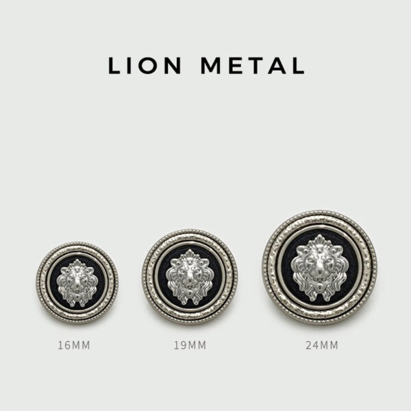 16/19/24mm British Style Round Metal Lion Head Buttons 10PCS - Image 3