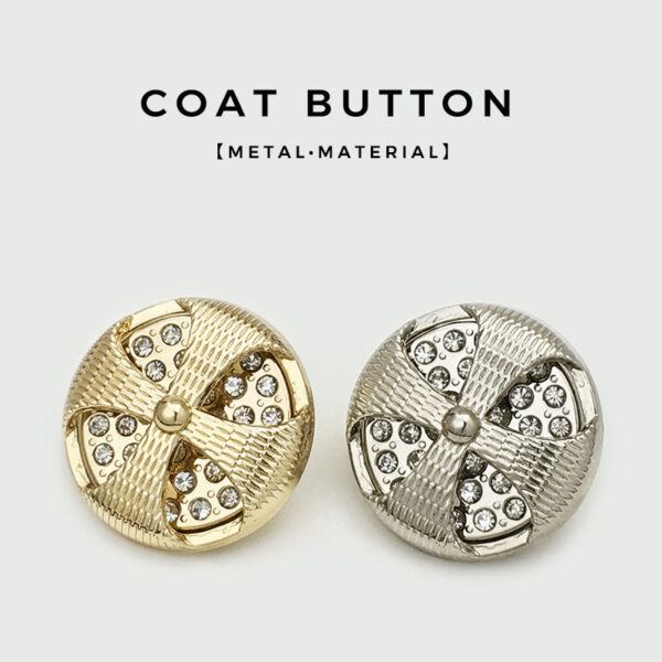 22.5mm Gold Silver Round Vintage Beaded Hollow Metal Buttons 12pcs - Image 2