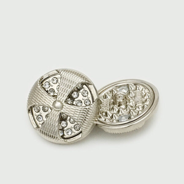 22.5mm Gold Silver Round Vintage Beaded Hollow Metal Buttons 12pcs - Image 5