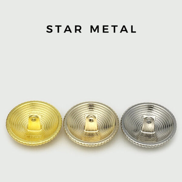 15/17.5/22.5mm Gold & Silver Star Pattern Metal Buttons with Shanks 20pcs - Image 3