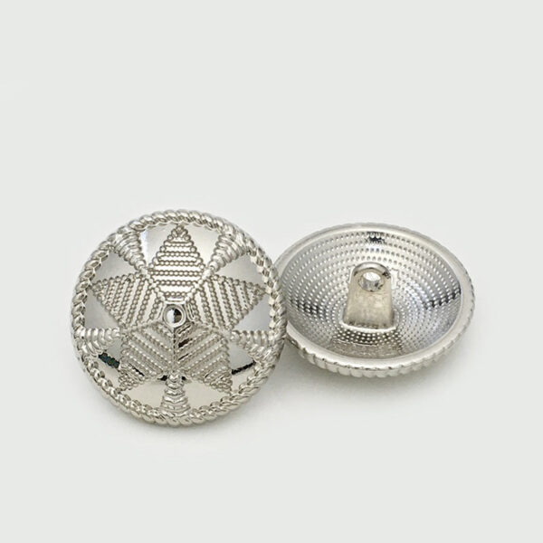 15/17.5/22.5mm Gold & Silver Star Pattern Metal Buttons with Shanks 20pcs - Image 7