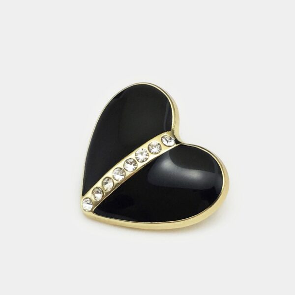 15-25mm Heart-Shaped Crystal-Encrusted Metal Buttons with Shank 12pcs - Image 4