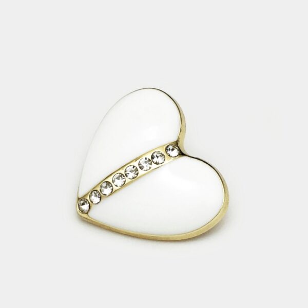 15-25mm Heart-Shaped Crystal-Encrusted Metal Buttons with Shank 12pcs - Image 5