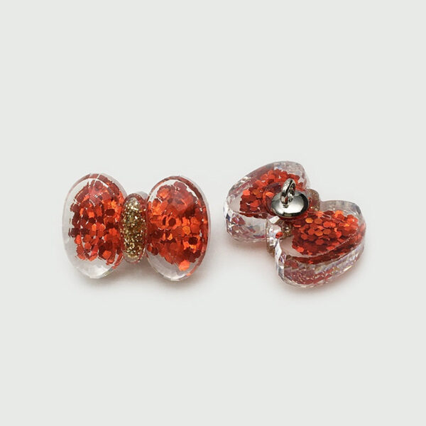 Red Cartoon Glitter Resin Heart Rabbit Flower Buttons 30 Pack(6 Styles) - Image 2