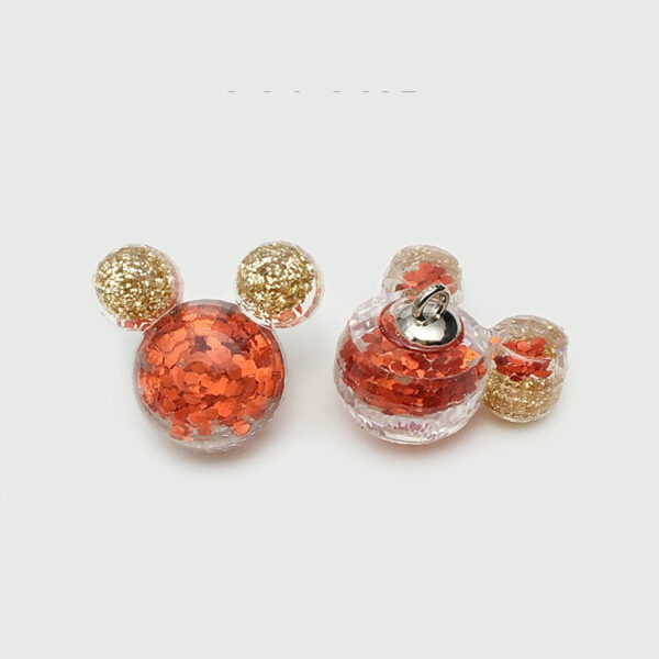 Red Cartoon Glitter Resin Heart Rabbit Flower Buttons 30 Pack(6 Styles) - Image 4